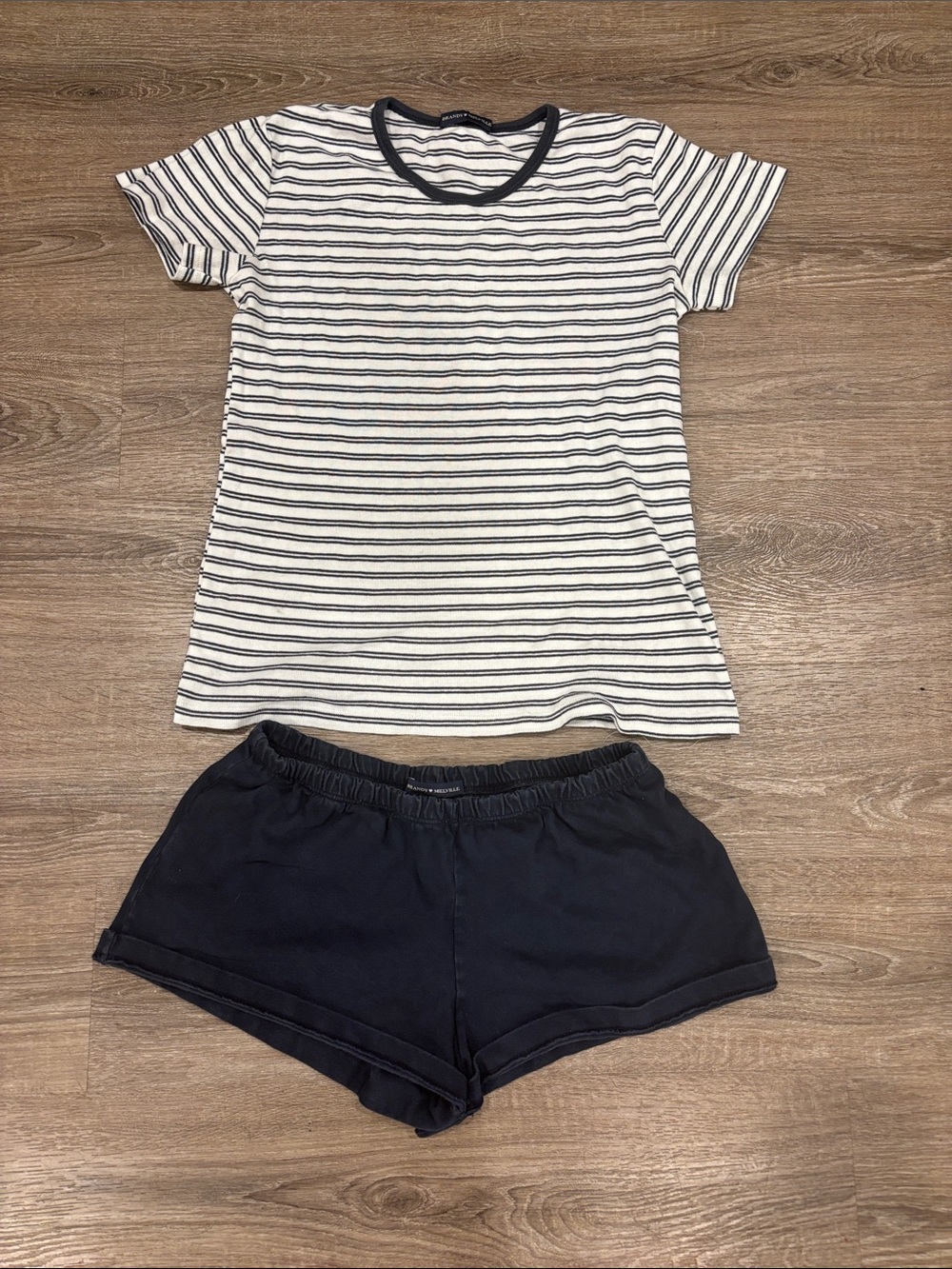 Brandy Melville Navy Elastic Waist Shorts